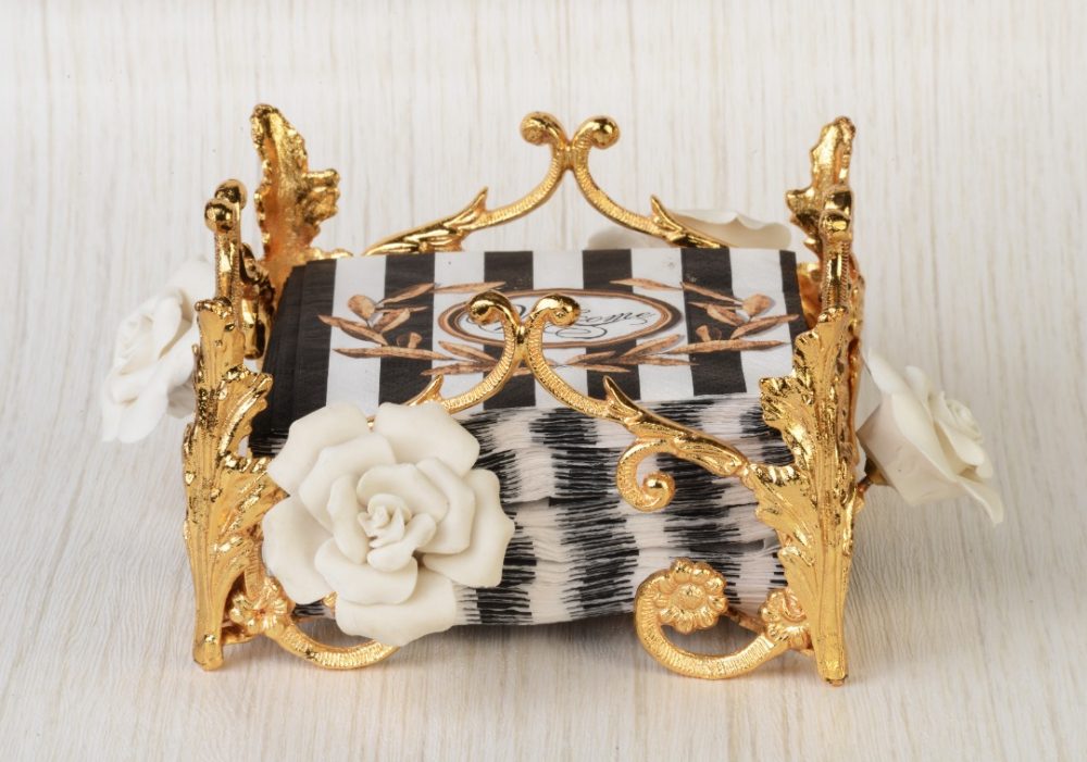 جا دستمال کاغذی رومیزی مدل رز - تصویر 2